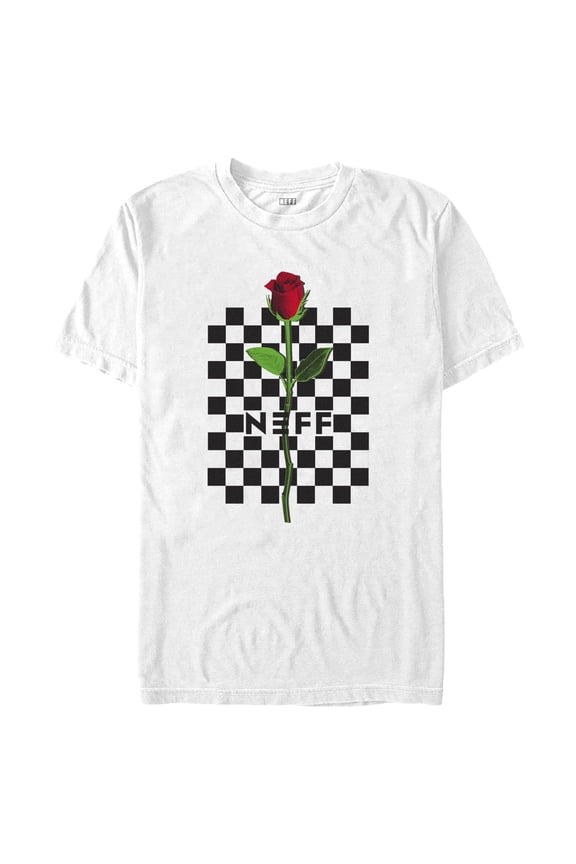 Men's NEFF Checkered Rose Graphic Tee White Medium