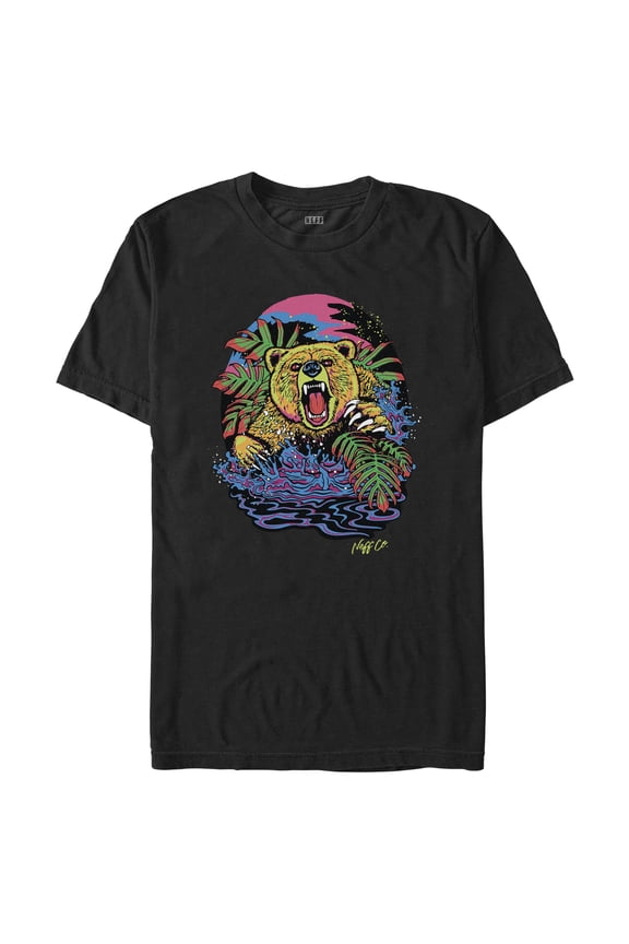 Men's NEFF Colorful Grizzly Bear Graphic Tee Black Small