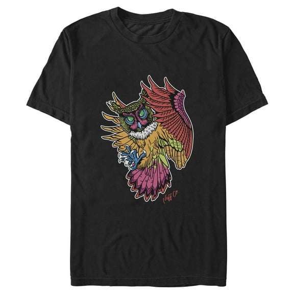 Men's NEFF Colorful Owl in Flight Graphic Tee Black Small