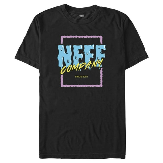 Men's NEFF Melting Blue Logo Graphic Tee Black Medium