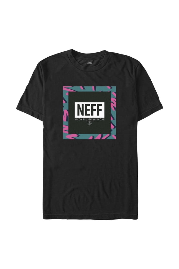 Men's NEFF Pink Zigzag Frame  Graphic Tee Black 2X Large