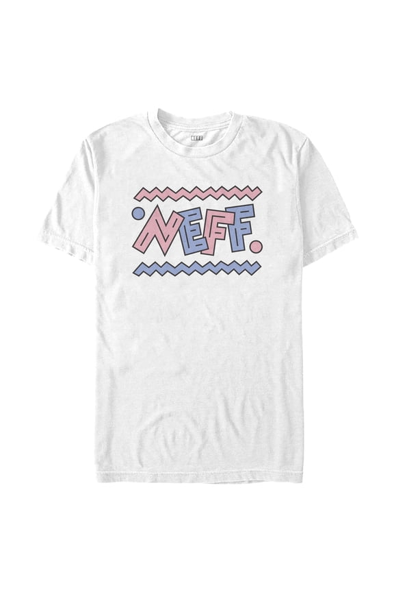 Men's NEFF Retro Pink and Blue Logo Graphic Tee White 2X Large