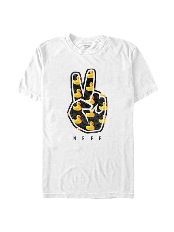 Men's NEFF Rubber Ducky Peace Fingers Graphic Tee White 2X Large