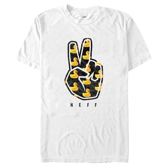 Men's NEFF Rubber Ducky Peace Fingers Graphic Tee White Small