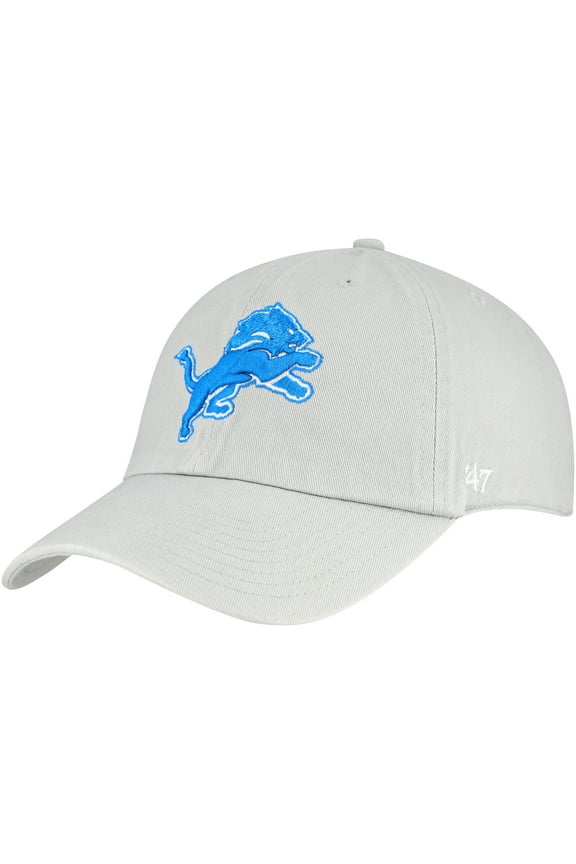 Men's '47 Gray Detroit Lions Clean Up Adjustable Hat