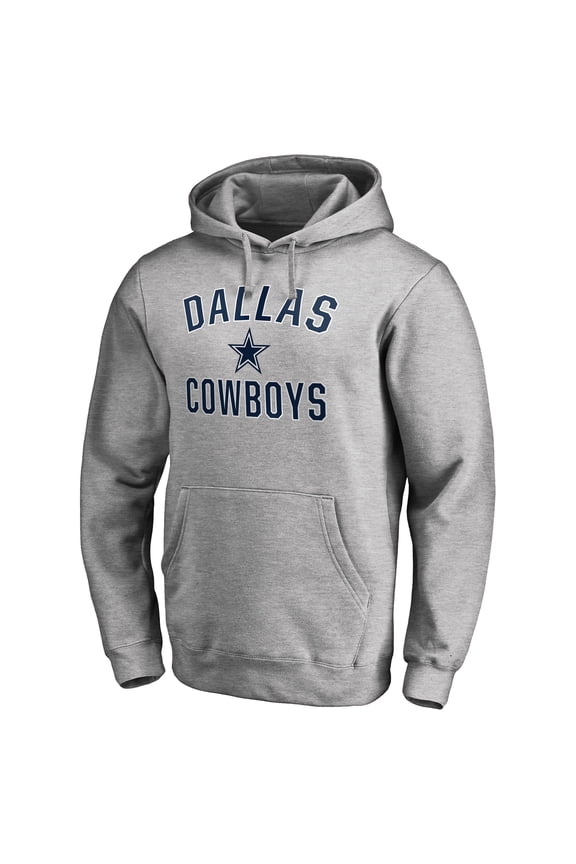 Men's Heathered Gray Dallas Cowboys Victory Arch Pullover Hoodie