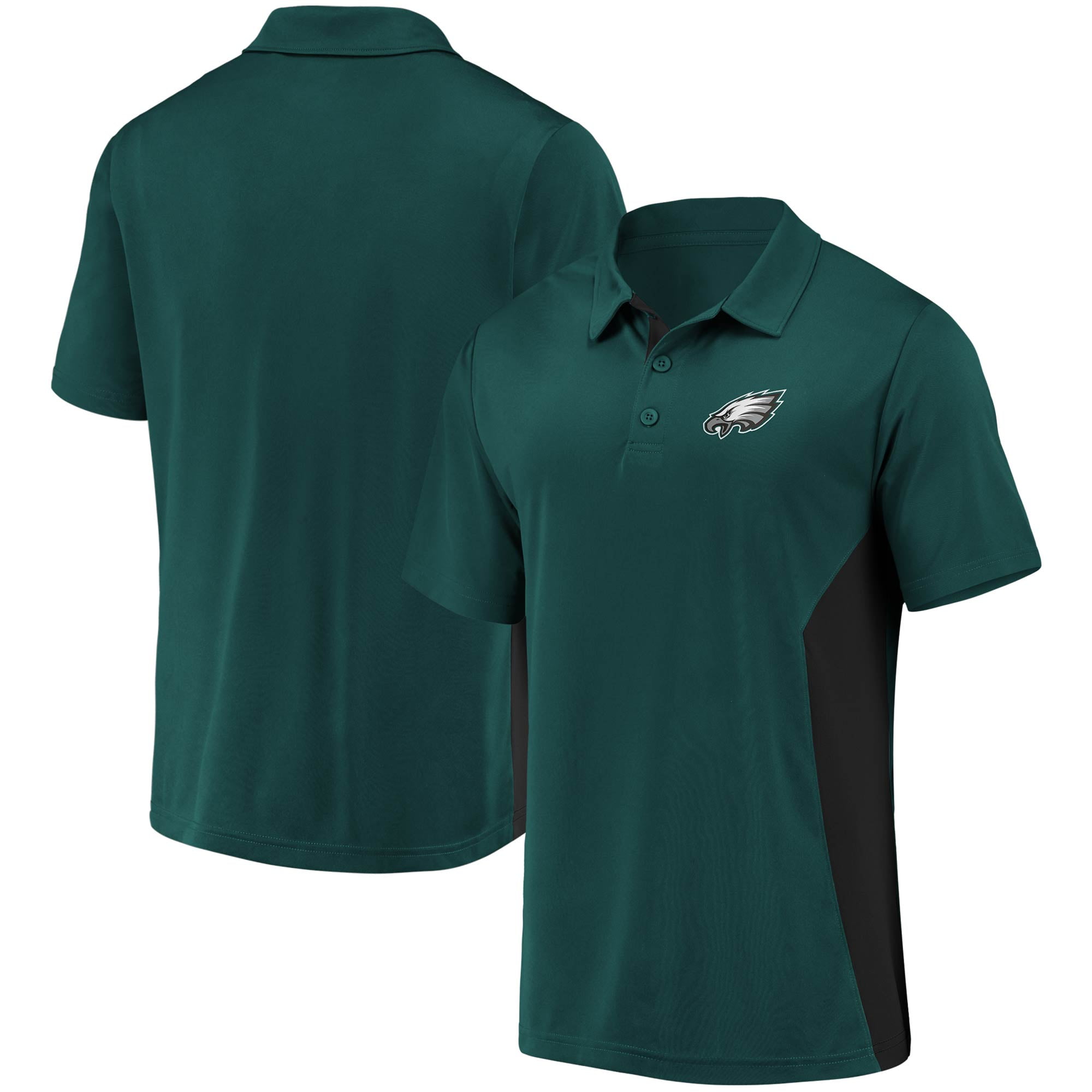 Men's NFL Pro Line by Fanatics Branded Midnight Green/Black Philadelphia  Eagles Primary Logo Colorblock Polo 