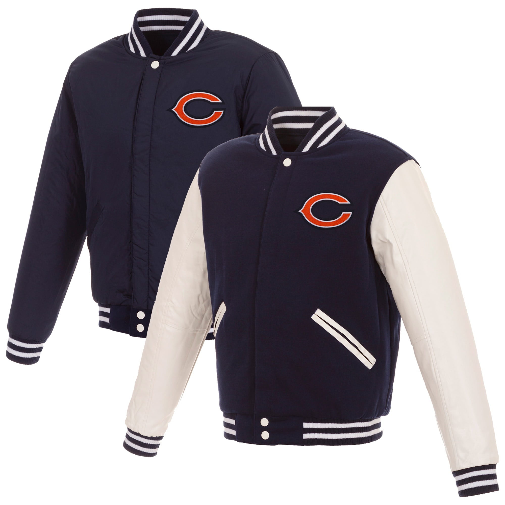 Men's JH Design Navy Chicago Bears Reversible Full-Snap Jacket 