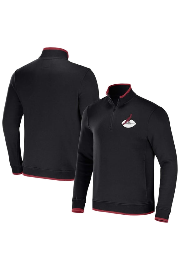 Men's NFL x Darius Rucker Collection by Fanatics Black Arizona Cardinals Logo Quarter-Zip Top