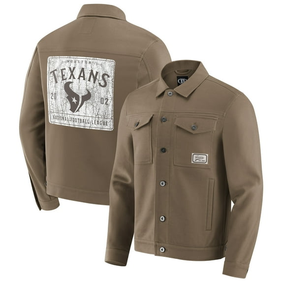 Men's Darius Rucker Collection by Fanatics Brown Houston Texans Trucker Full-Button Jacket