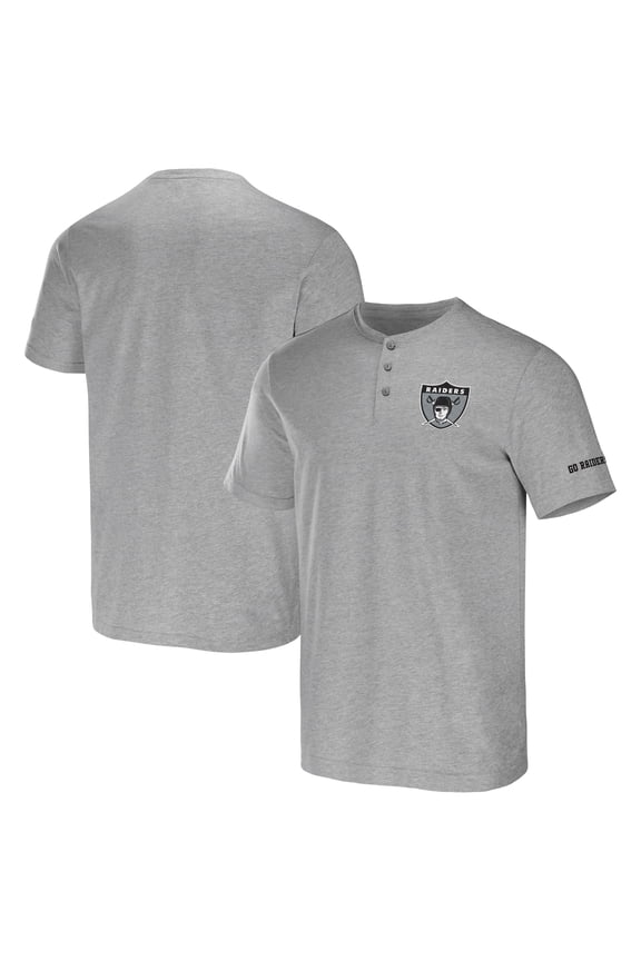 Men's NFL x Darius Rucker Collection by Fanatics Heather Gray Las Vegas Raiders Henley T-Shirt
