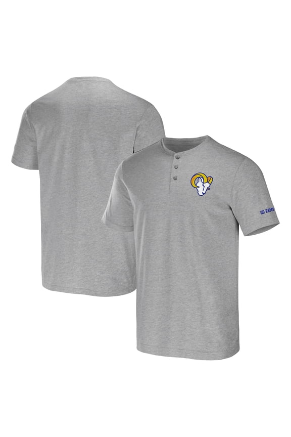 Men's NFL x Darius Rucker Collection by Fanatics Heather Gray Los Angeles Rams Henley T-Shirt