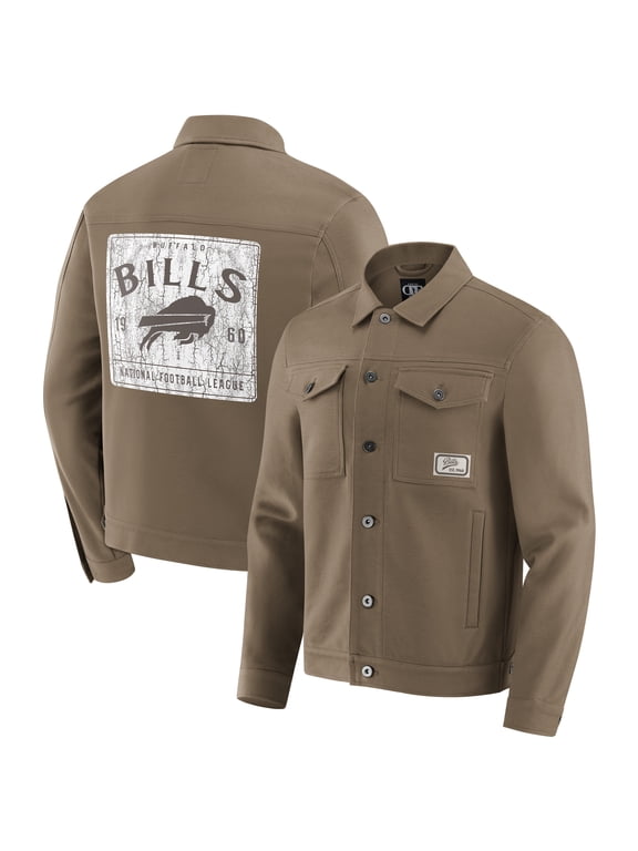 Men's Darius Rucker Collection by Fanatics Tan Buffalo Bills Trucker Full-Button Jacket