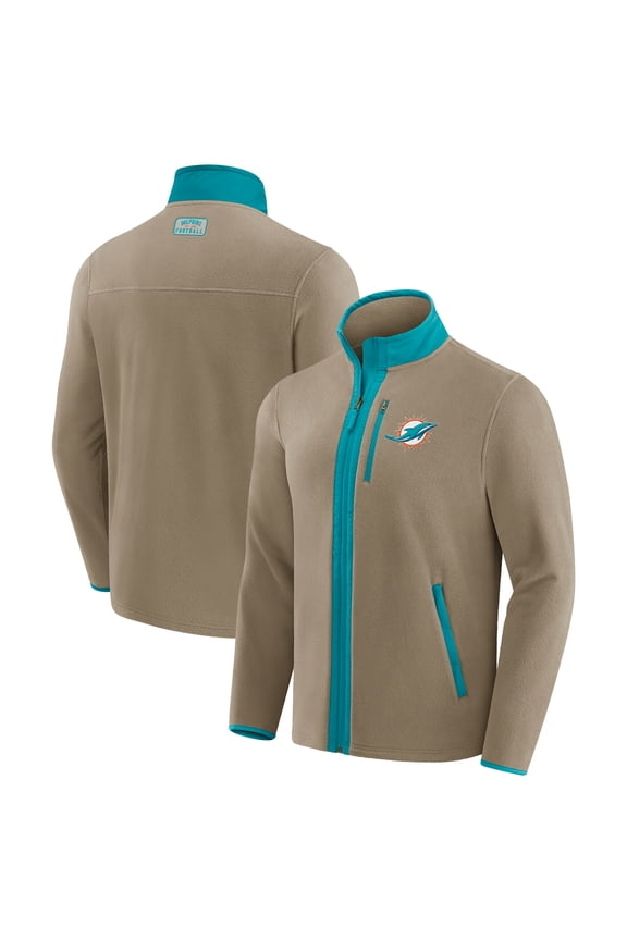 Men's NFL x Darius Rucker Collection by Fanatics  Tan Miami Dolphins Heavyweight Polar Fleece Full-Zip Jacket