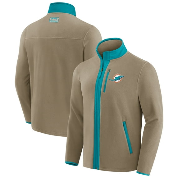 Men's NFL x Darius Rucker Collection by Fanatics Tan Miami Dolphins Heavyweight Polar Fleece Full-Zip Jacket