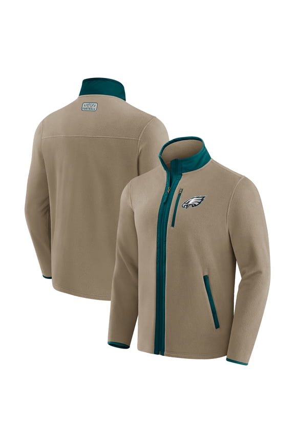 Men's NFL x Darius Rucker Collection by Fanatics  Tan Philadelphia Eagles Heavyweight Polar Fleece Full-Zip Jacket