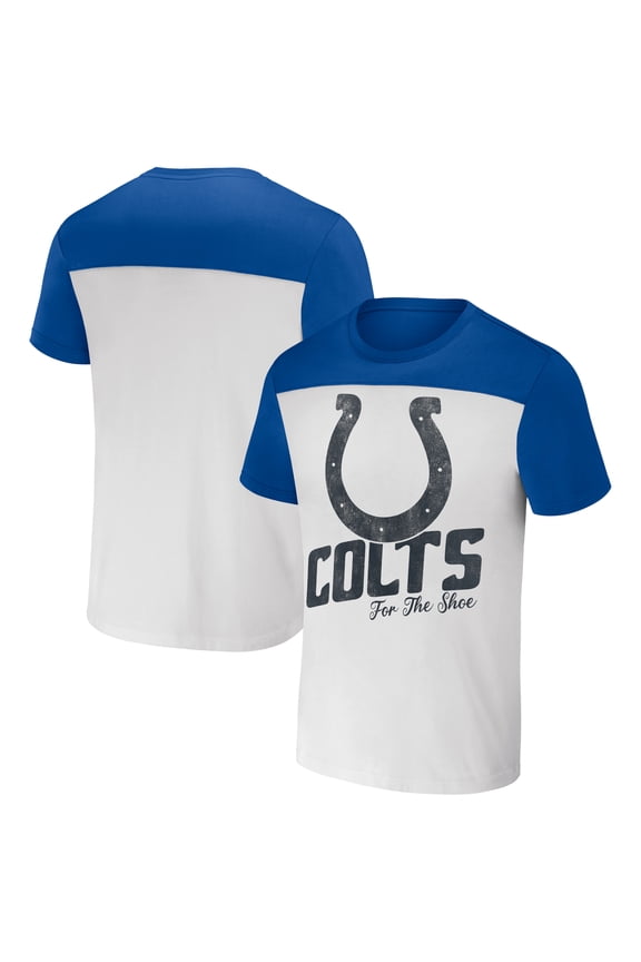 Men's NFL x Darius Rucker Collection by Fanatics White/Royal Indianapolis Colts Colorblocked T-Shirt