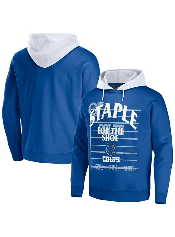 Men's NFL x Staple Blue Indianapolis Colts Throwback Vintage Wash Pullover Hoodie
