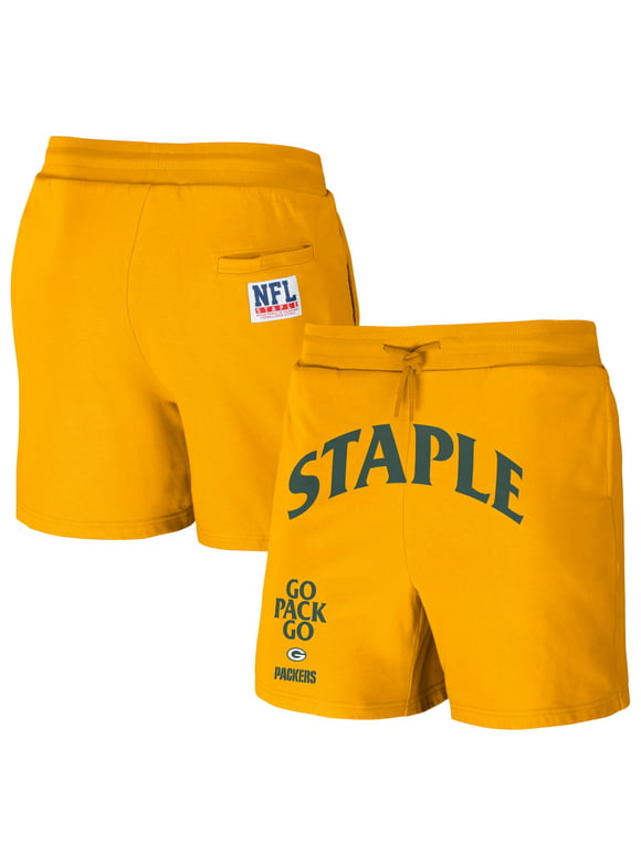 Men's NFL x Staple Gold Green Bay Packers Throwback Vintage Wash Fleece Shorts