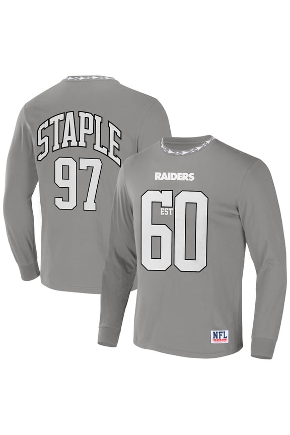 Men's NFL x Staple Gray Las Vegas Raiders Core Team Long Sleeve T-Shirt