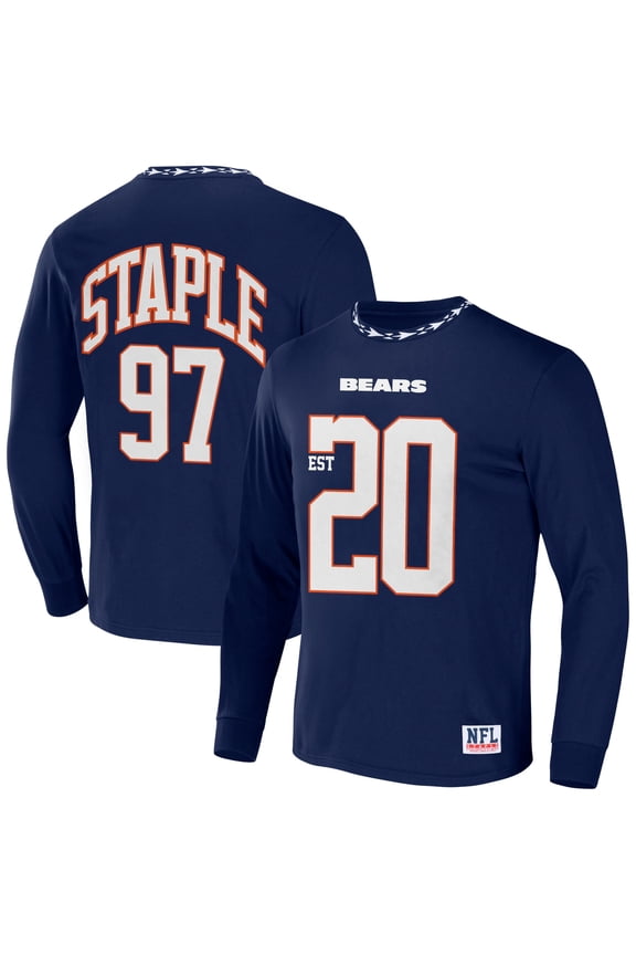 Men's NFL x Staple Navy Chicago Bears Core Team Long Sleeve T-Shirt