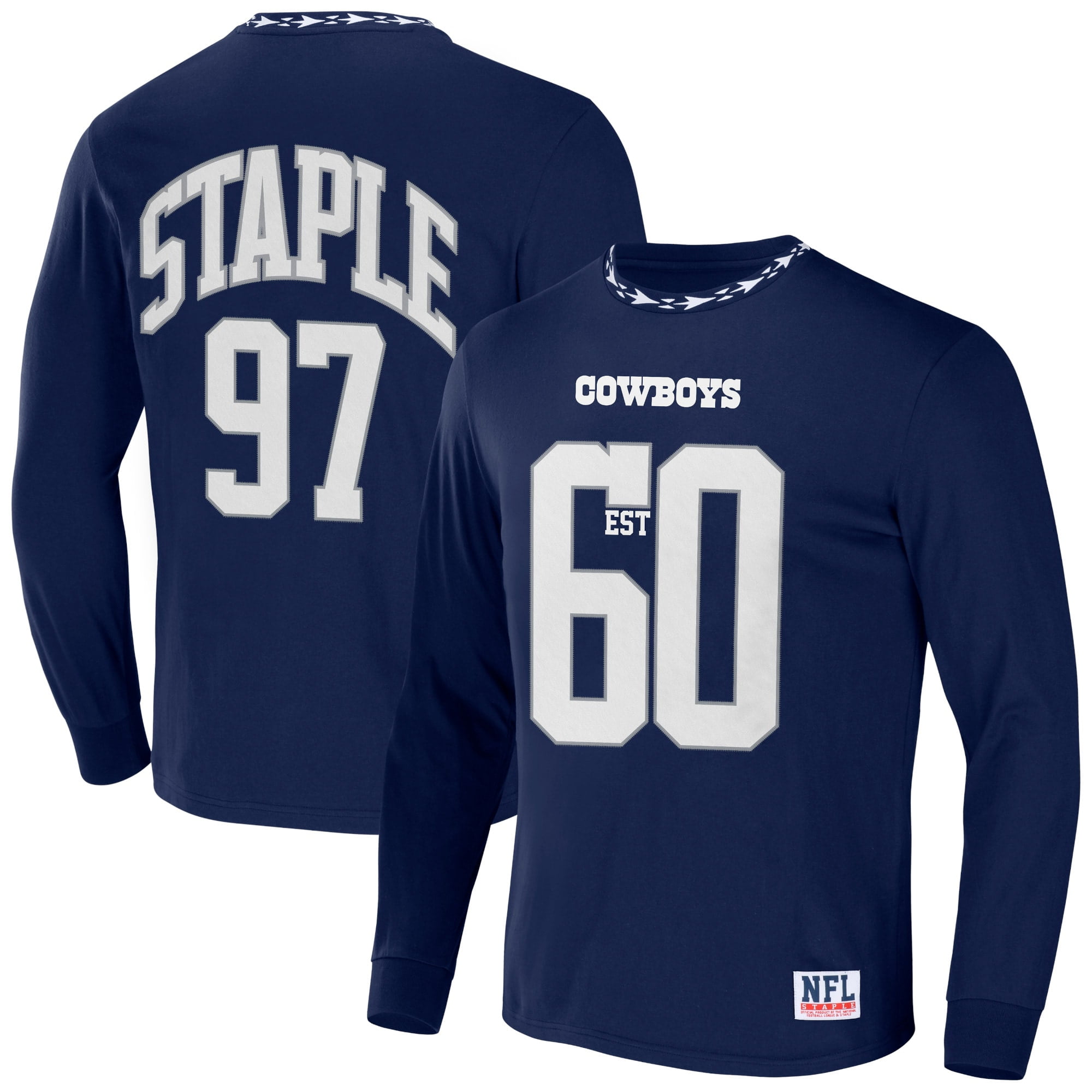 Men's NFL x Staple Navy Dallas Cowboys Core Team Long Sleeve TShirt
