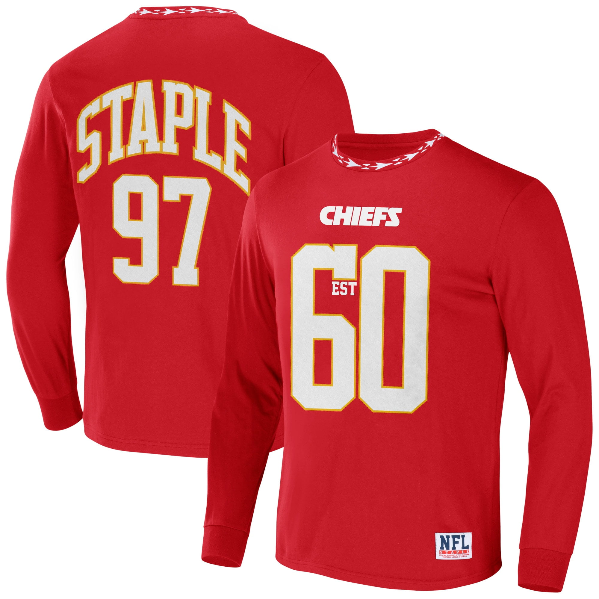 Men's NFL x Staple Red Kansas City Chiefs Core Team Long Sleeve TShirt