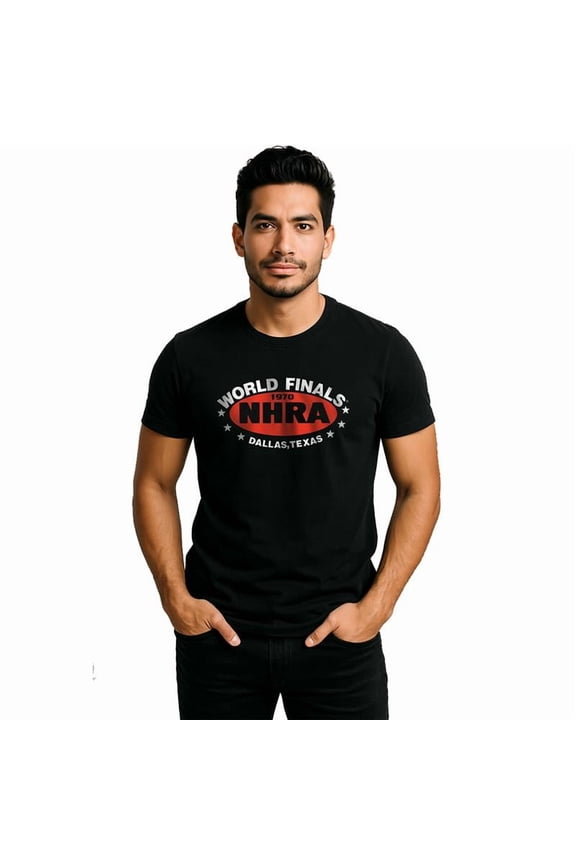 National Hot Rod Association NHRA Car Fastest Vehicles Vintage SPEED FOR ALL Dallas Texas on Black Short Sleeve Adult T-Shirt-Large