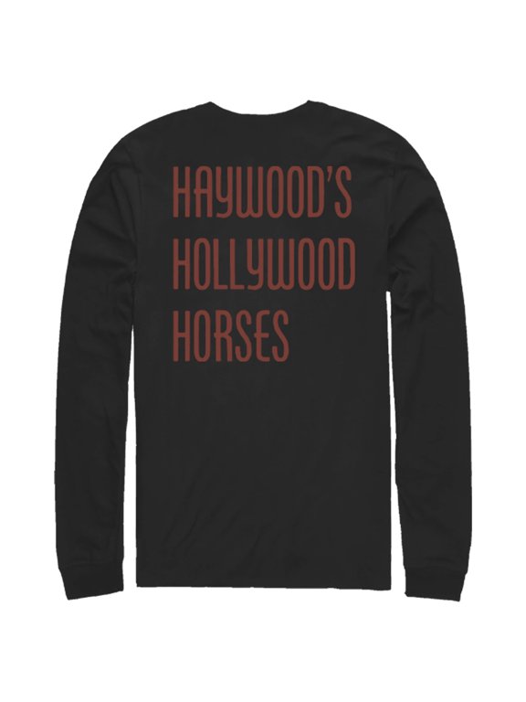 Men's NOPE Haywood's Hollywood Horses Logo Long Sleeve Shirt Black 2X Large