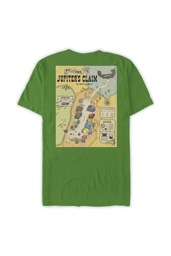 Men's NOPE Jupe's Loop Jupiter's Claim Map Graphic Tee Kelly Green Large