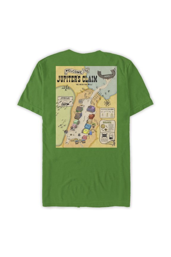 Men's NOPE Jupe's Loop Jupiter's Claim Map Graphic Tee Kelly Green Small