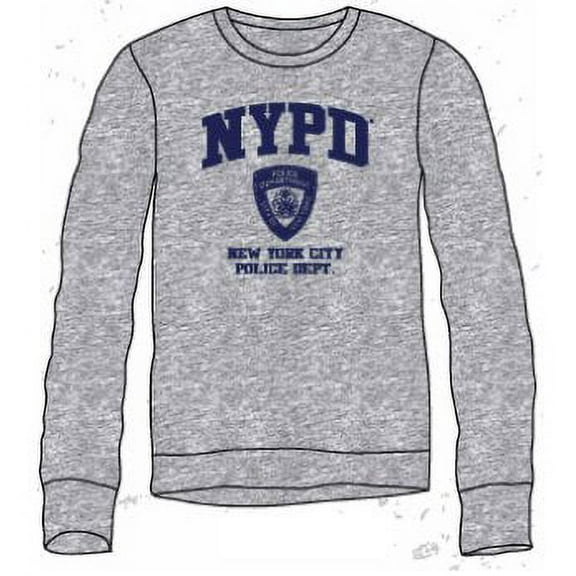 Men's NYPD Crewneck Sweatshirt Heather Gray/Navy, Medium
