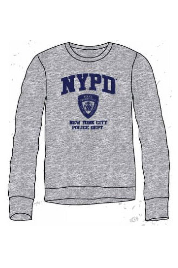 Men's NYPD Crewneck Sweatshirt Heather Gray/Navy, Medium