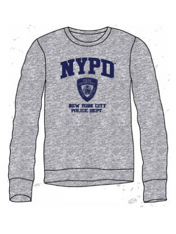 Men's NYPD Crewneck Sweatshirt Heather Gray/Navy, Medium