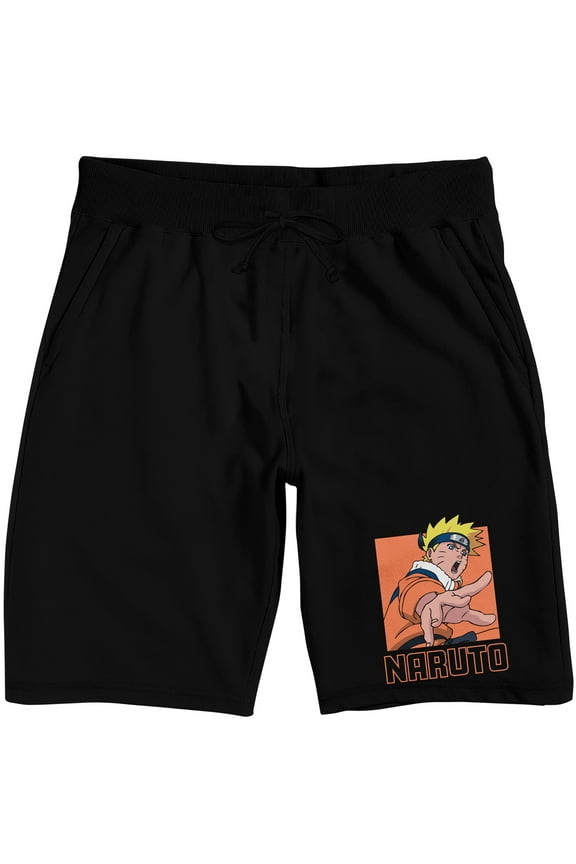 Naruto CLASSIC Naruto Lounge Shorts on Black Adult-Medium