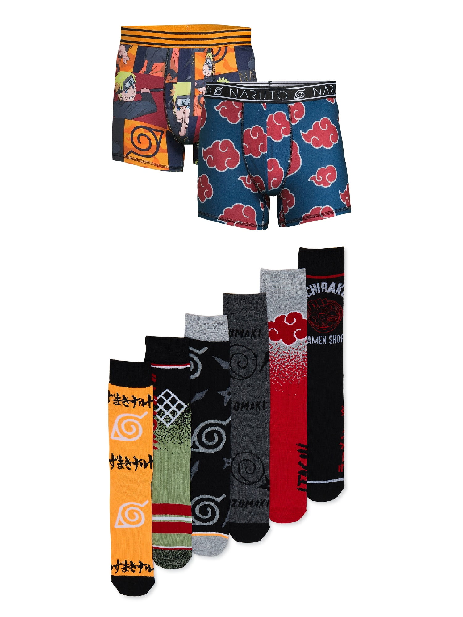 Men's Naruto Shippuden Socks & Underwear Combo Pack, Sizes S-2XL
