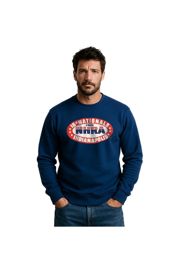National Hot Rod Association NHRA Car Fastest Vehicles Vintage SPEED FOR ALL IndianaPolis on Navy Long Sleeve Adult Crew neck-Medium