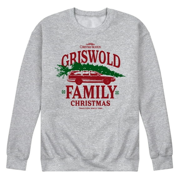 Men's National Lampoon's Christmas Vacation Family Christmas Fleece Sweatshirt Color: Gray Size: S