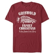 Men's National Lampoon's Christmas Vacation Griswold Distressed Logo Graphic Tee Cardinal Medium