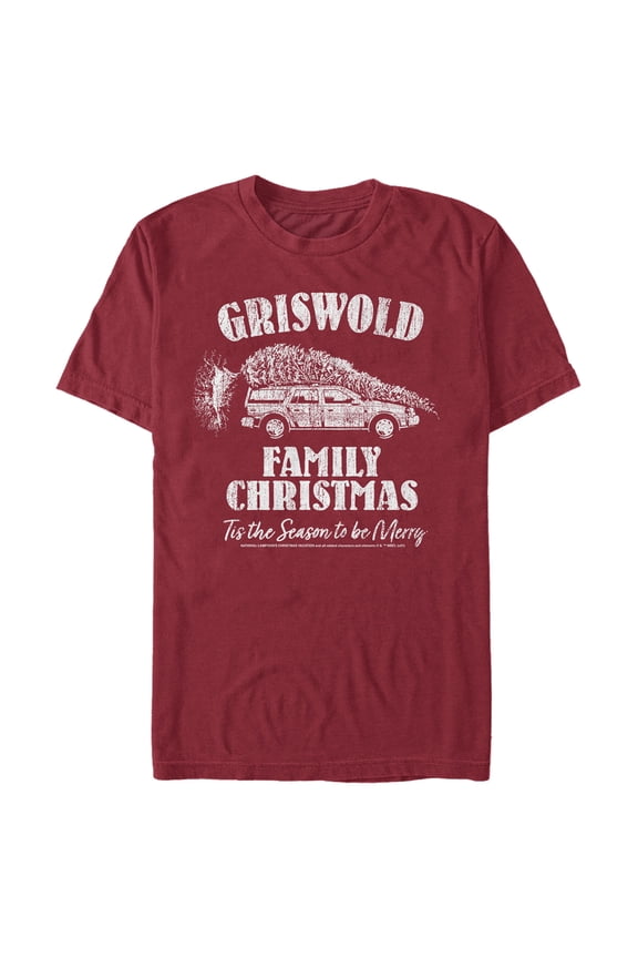 Men's Christmas Vacation Griswold Distressed Logo Graphic Tee,