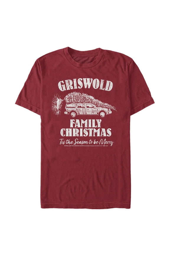 Men's National Lampoon's Christmas Vacation Griswold Distressed Logo Graphic Tee Cardinal X Large