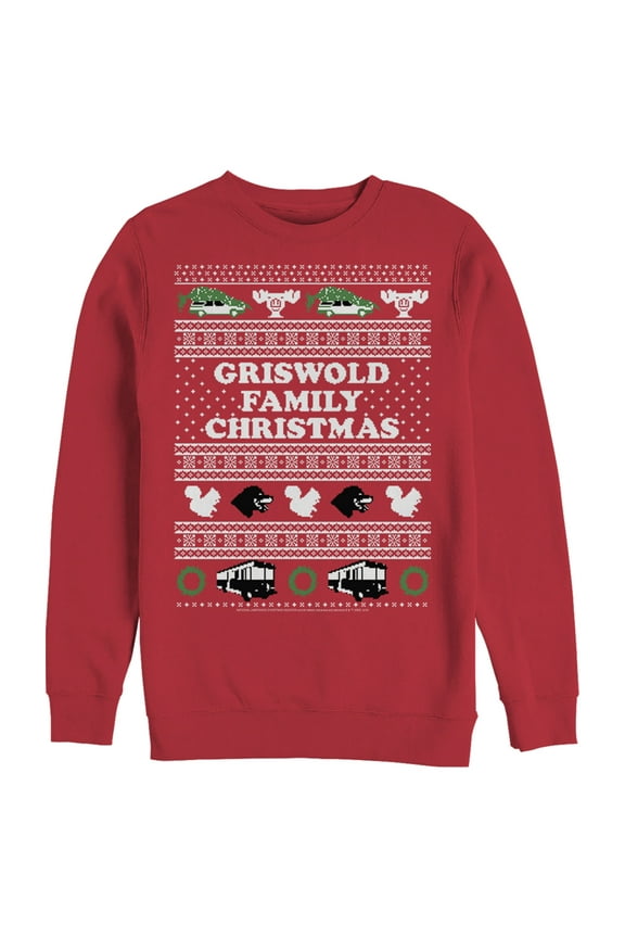 Men's National Lampoon's Christmas Vacation Griswold Family Christmas Ugly Sweater Sweatshirt Red Large