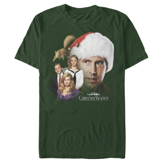 Men's National Lampoon's Christmas Vacation Griswold Family Portrait Graphic Tee Dark Green Medium