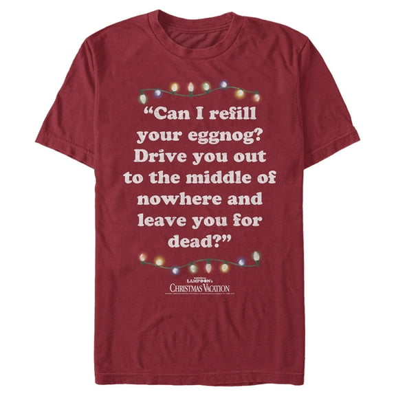 Men's National Lampoon's Christmas Vacation Leave You for Dead Quote  Graphic Tee Cardinal 3X Large