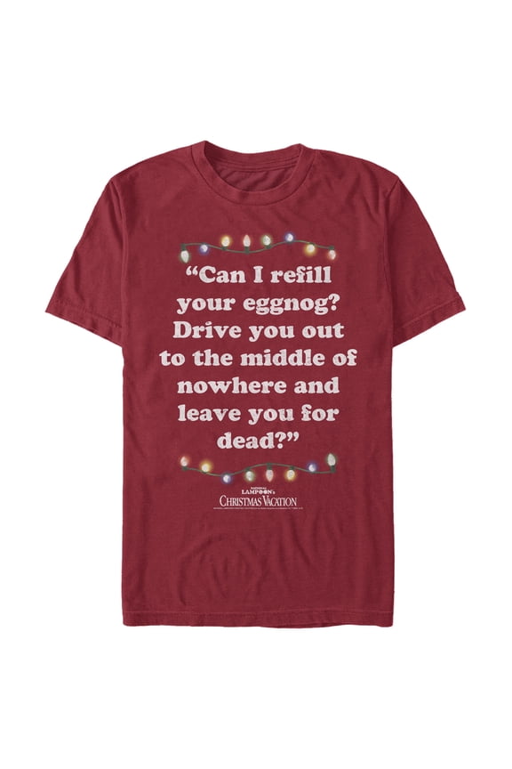 Men's National Lampoon's Christmas Vacation Leave You for Dead Quote Graphic Tee Cardinal 3X Large