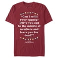 thumbnail image 1 of Men's National Lampoon's Christmas Vacation Leave You for Dead Quote  Graphic Tee Cardinal Large, 1 of 10
