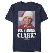 Mens National Lampoons Christmas Vacation You Serious, Clark Graphic Tee Navy Blue Medium