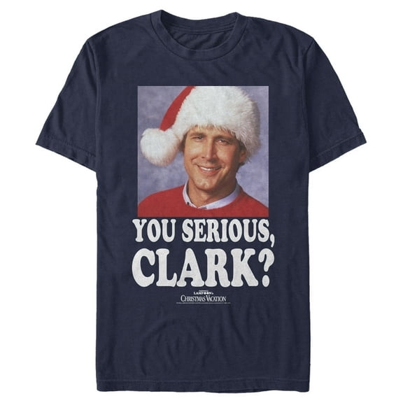 Men's National Lampoon's Christmas Vacation You Serious, Clark Graphic Tee Navy Blue Small
