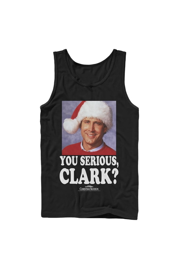 Men's National Lampoon's Christmas Vacation You Serious, Clark Tank Top Black X Large