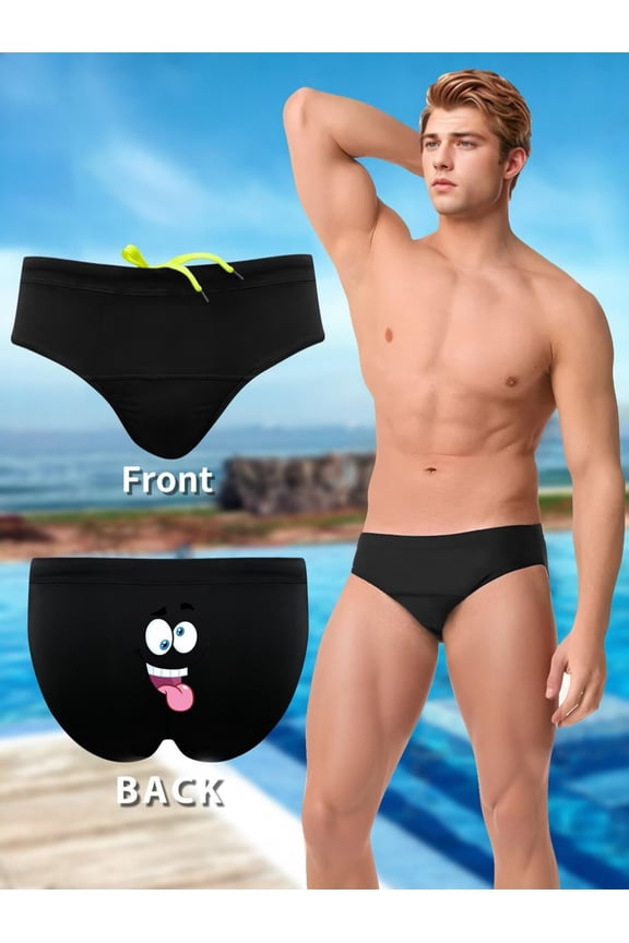 Men's Natural Element Printed Briefs - Elastic Quick Dry Spa Swimwear